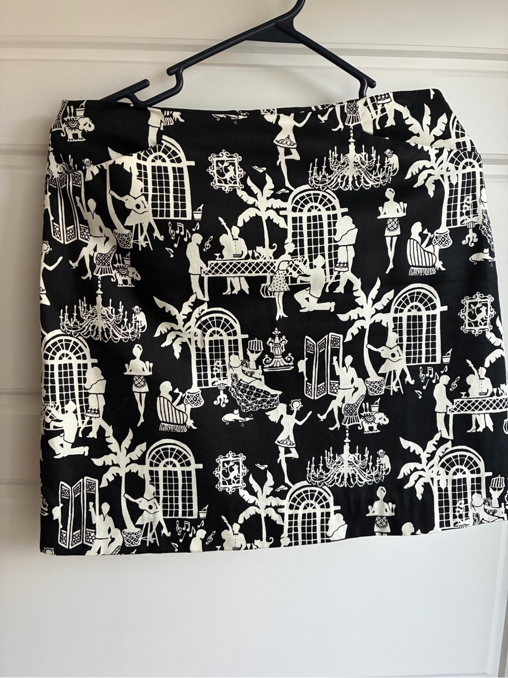 Lilly Pulitzer Black & White Printed A-Line Skirt